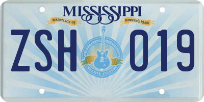 MS license plate ZSH019