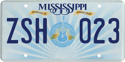 MS license plate ZSH023