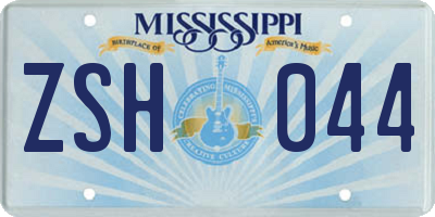 MS license plate ZSH044