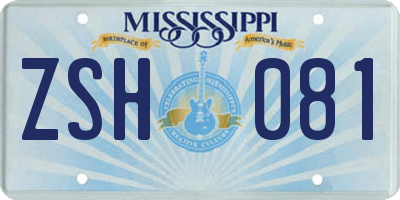 MS license plate ZSH081