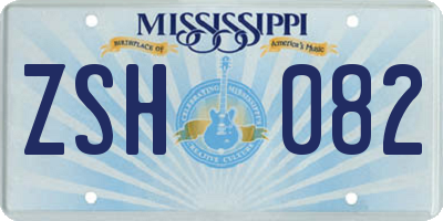 MS license plate ZSH082