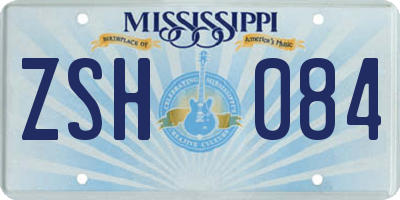 MS license plate ZSH084