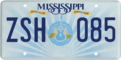 MS license plate ZSH085