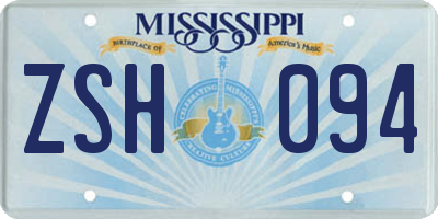 MS license plate ZSH094