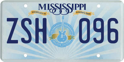 MS license plate ZSH096