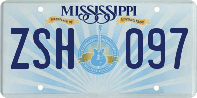 MS license plate ZSH097