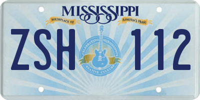 MS license plate ZSH112