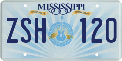 MS license plate ZSH120