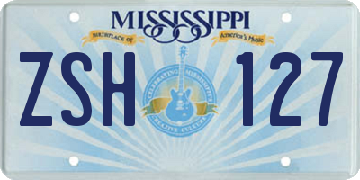 MS license plate ZSH127
