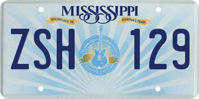 MS license plate ZSH129