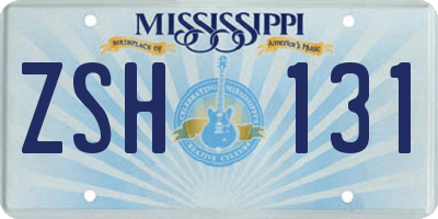 MS license plate ZSH131