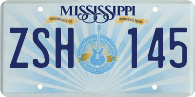 MS license plate ZSH145