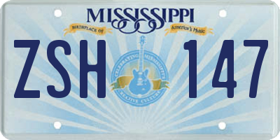 MS license plate ZSH147