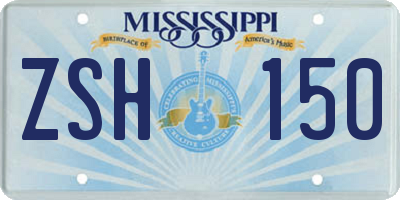 MS license plate ZSH150