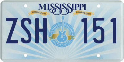 MS license plate ZSH151