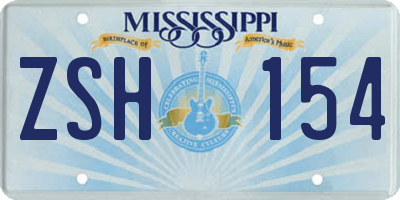 MS license plate ZSH154