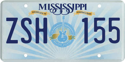 MS license plate ZSH155