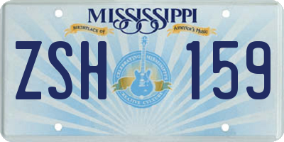 MS license plate ZSH159