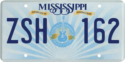 MS license plate ZSH162