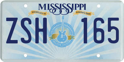 MS license plate ZSH165