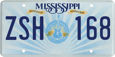 MS license plate ZSH168