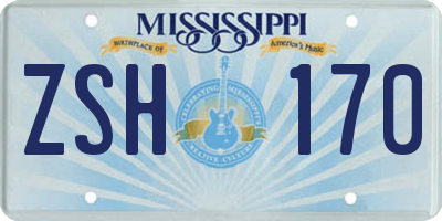 MS license plate ZSH170