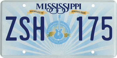 MS license plate ZSH175