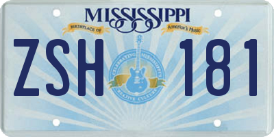 MS license plate ZSH181