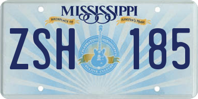 MS license plate ZSH185