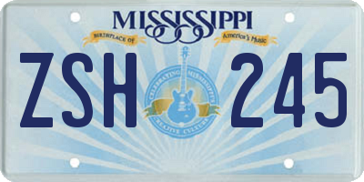 MS license plate ZSH245