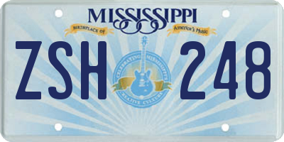 MS license plate ZSH248
