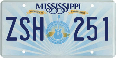 MS license plate ZSH251