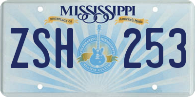 MS license plate ZSH253