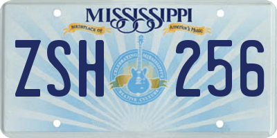 MS license plate ZSH256