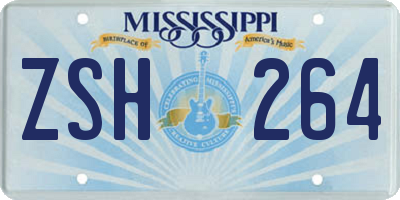 MS license plate ZSH264