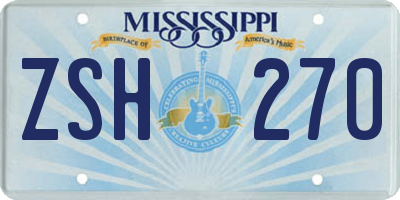 MS license plate ZSH270