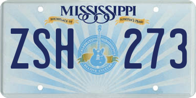 MS license plate ZSH273