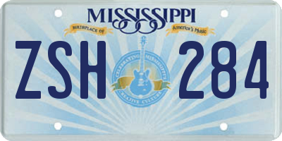 MS license plate ZSH284