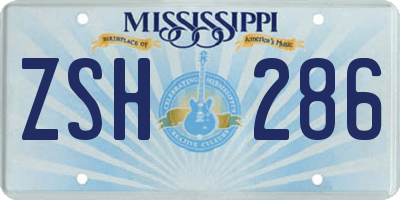 MS license plate ZSH286