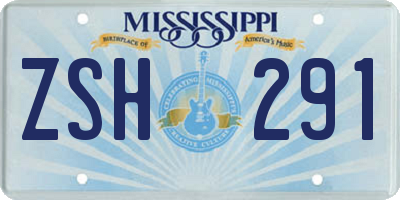 MS license plate ZSH291