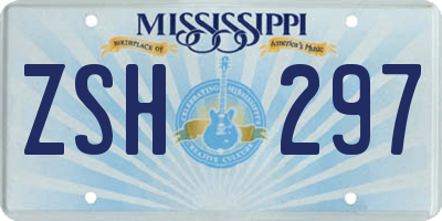 MS license plate ZSH297