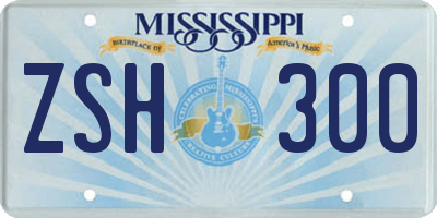 MS license plate ZSH300