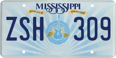 MS license plate ZSH309