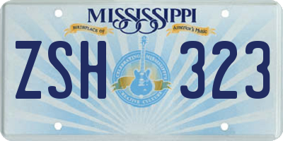 MS license plate ZSH323