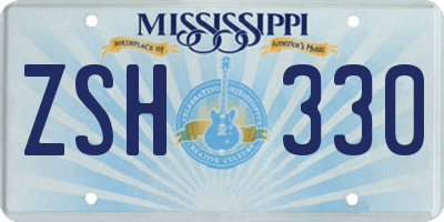 MS license plate ZSH330