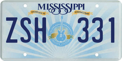 MS license plate ZSH331