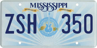 MS license plate ZSH350