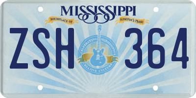 MS license plate ZSH364