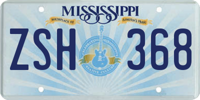 MS license plate ZSH368