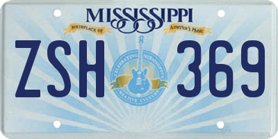 MS license plate ZSH369